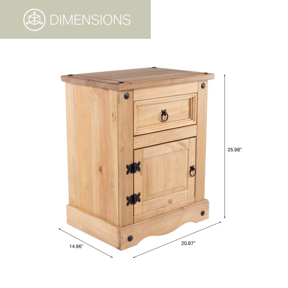 Model COR510 Cottage Series Wood Night Stand in Corona Brown
