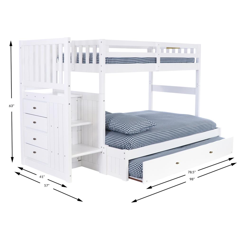 Mission Staircase Twin over Full Bunk Bed with Four Drawer Chest