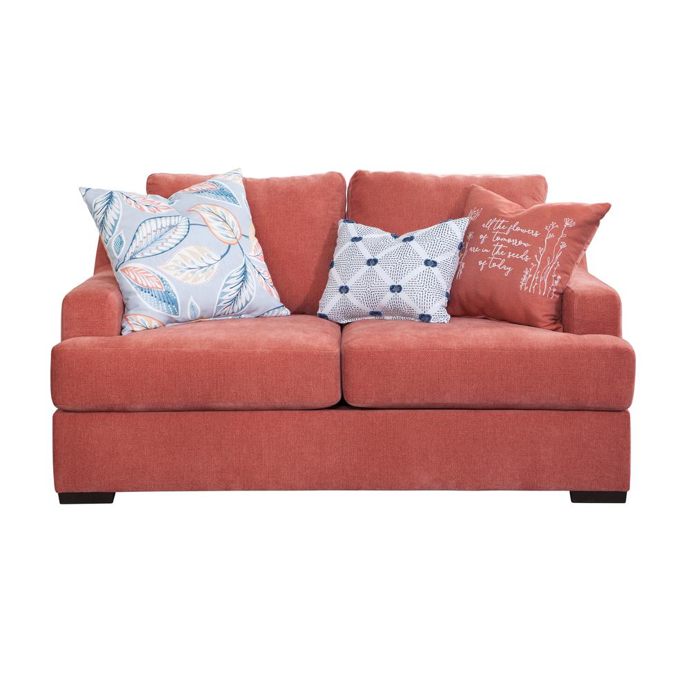 Classic Paprika Loveseat with Three Pillows