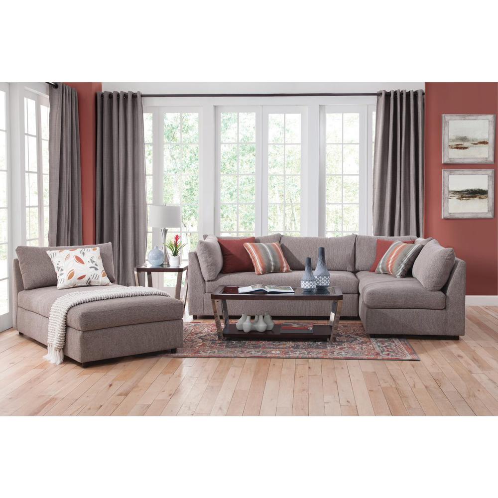 American Furniture L Shaped Sectional Sofa with Chaise and Five Accent Pillows