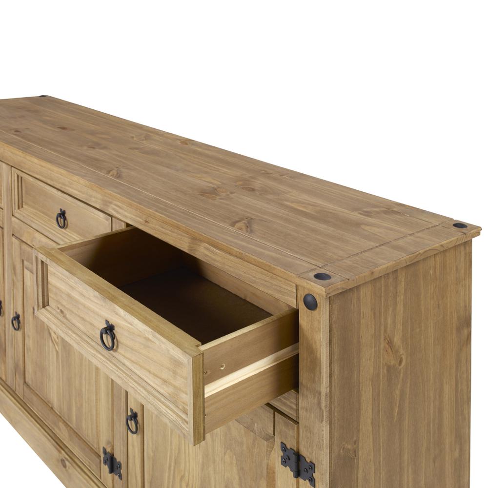 Model COR917 Cottage Series Wood Buffet Sideboard in Corona Brown