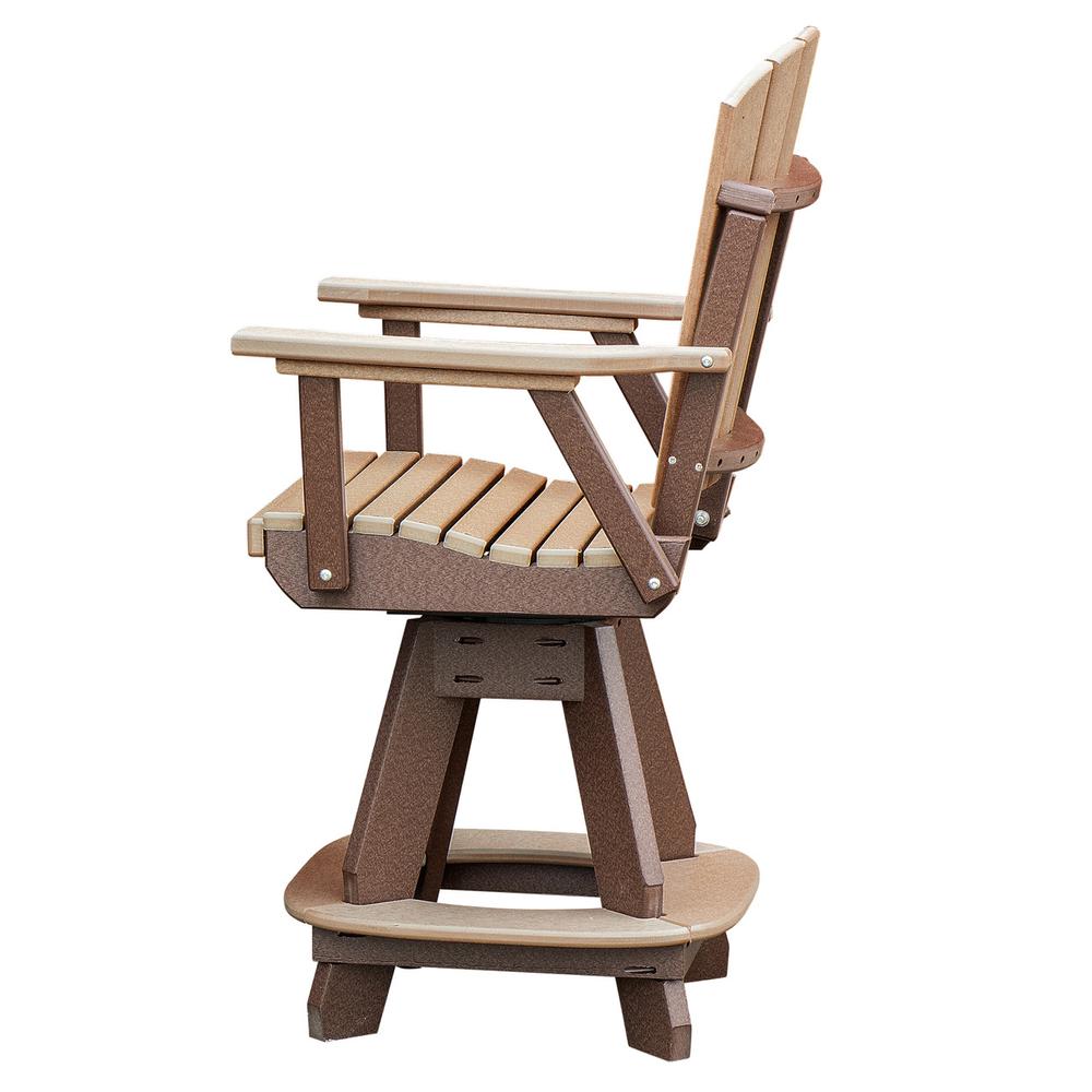 OS Home and Office Model 130-C-CTB Counter Height Swivel Arm Chair in Cedar on a Tudor Brown Base