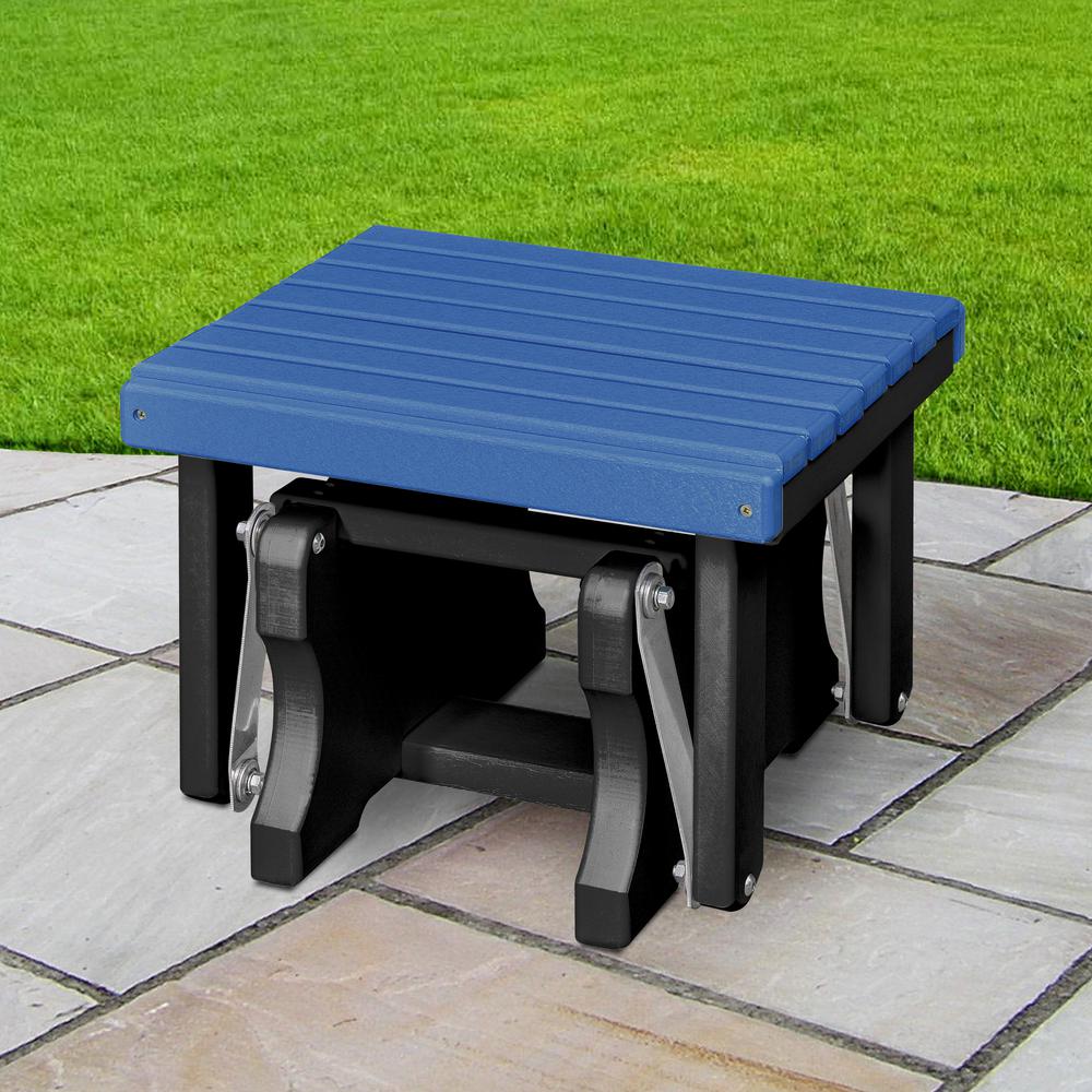 Gliding Ottoman in Blue and Black