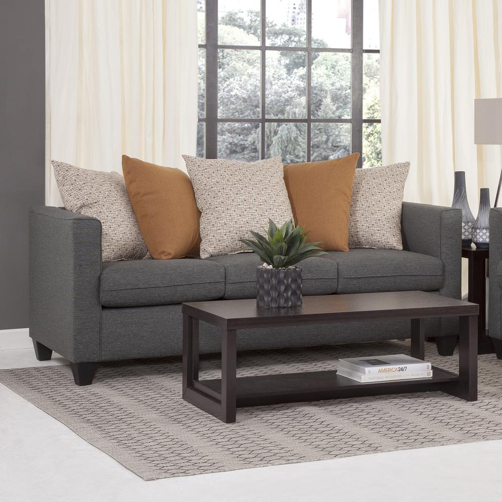 American Furniture Classics Model 8-010-A238V1 Woven Charcoal Scatter Back Sofa