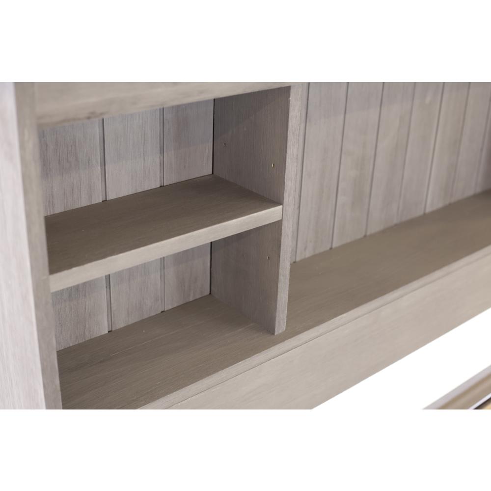 OS Home and Office Furniture Model 83221K12-22 Solid Pine Full Captains Bookcase Bed with 12 drawers in Charcoal Gray