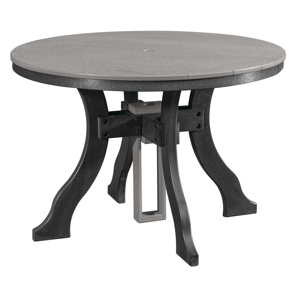 Dining Height Round Table in Light Grey with a Black Base