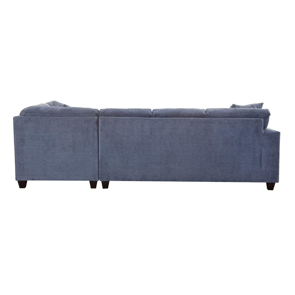 Transitional Blue Two Piece U-Shaped Sectional Sofa with Four Throw Pillows