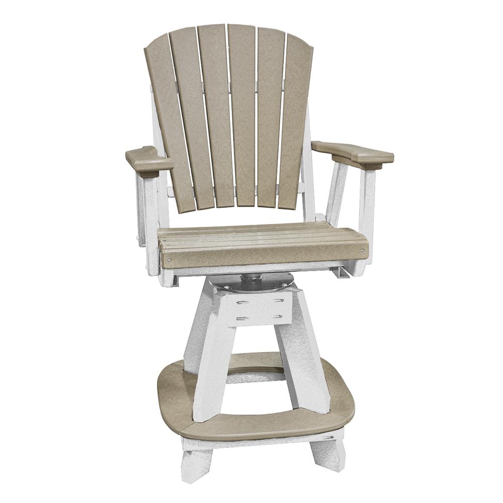 OS Home and Office Model 130-C-WWWT Counter Height Swivel Arm Chair in Weatherwood on a White Base