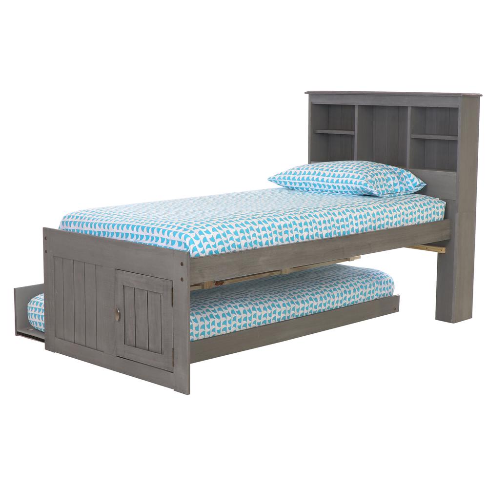 Twin Captains Bookcase Bed with 3 drawers and a Twin Sized Trundle