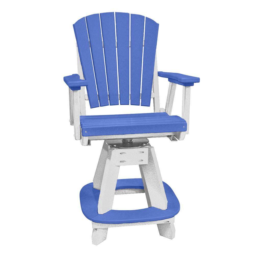 OS Home and Office Model 130-C-BW Counter Height Swivel Arm Chair in Blue on a White Base