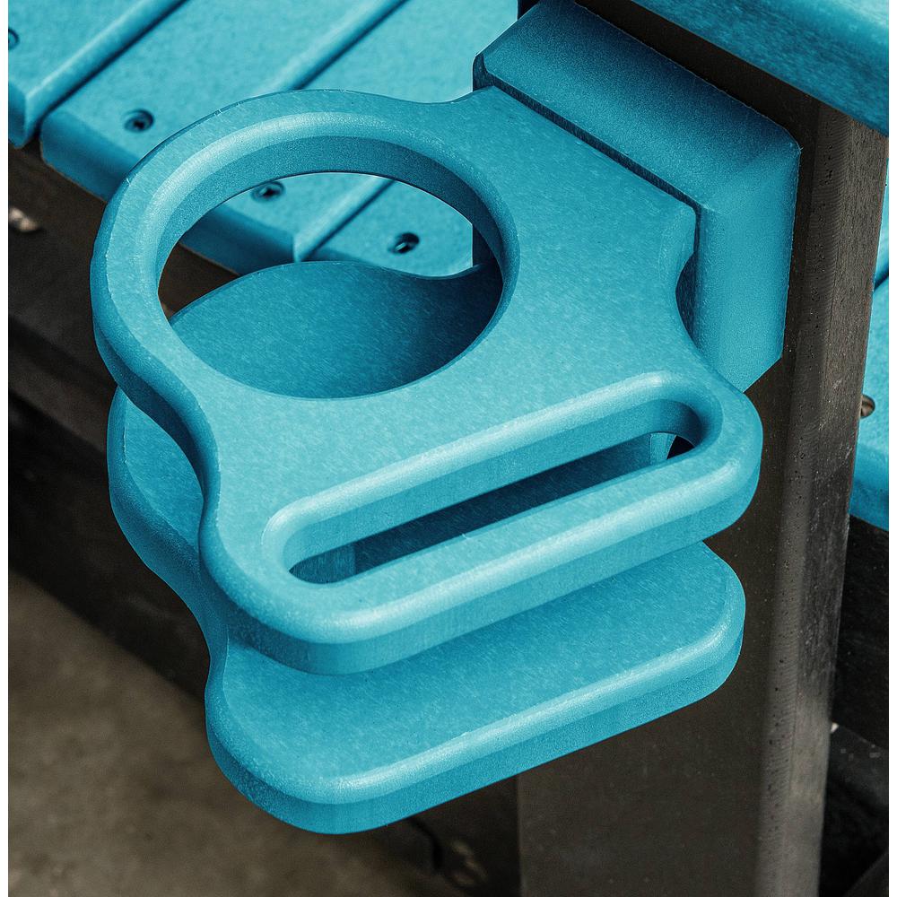 OS Home and Office Dual Fan Back Glider in Aruba Blue with a Black Base