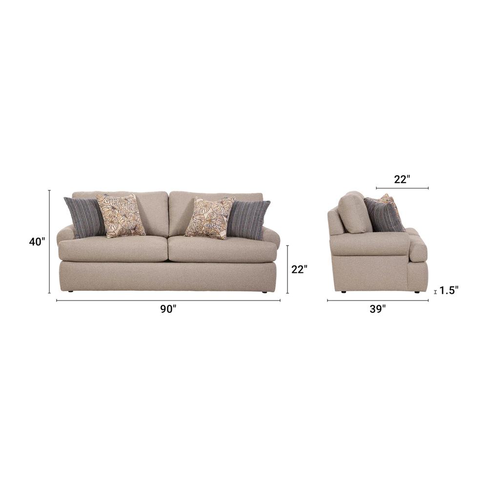 American Furniture Classics Two Cushion Sofa and 4 Accent Pillows