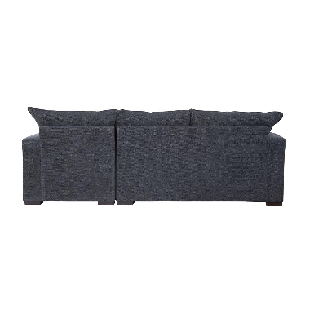 Performance Charcoal Two Piece Sectional Sofa with Three Throw Pillows