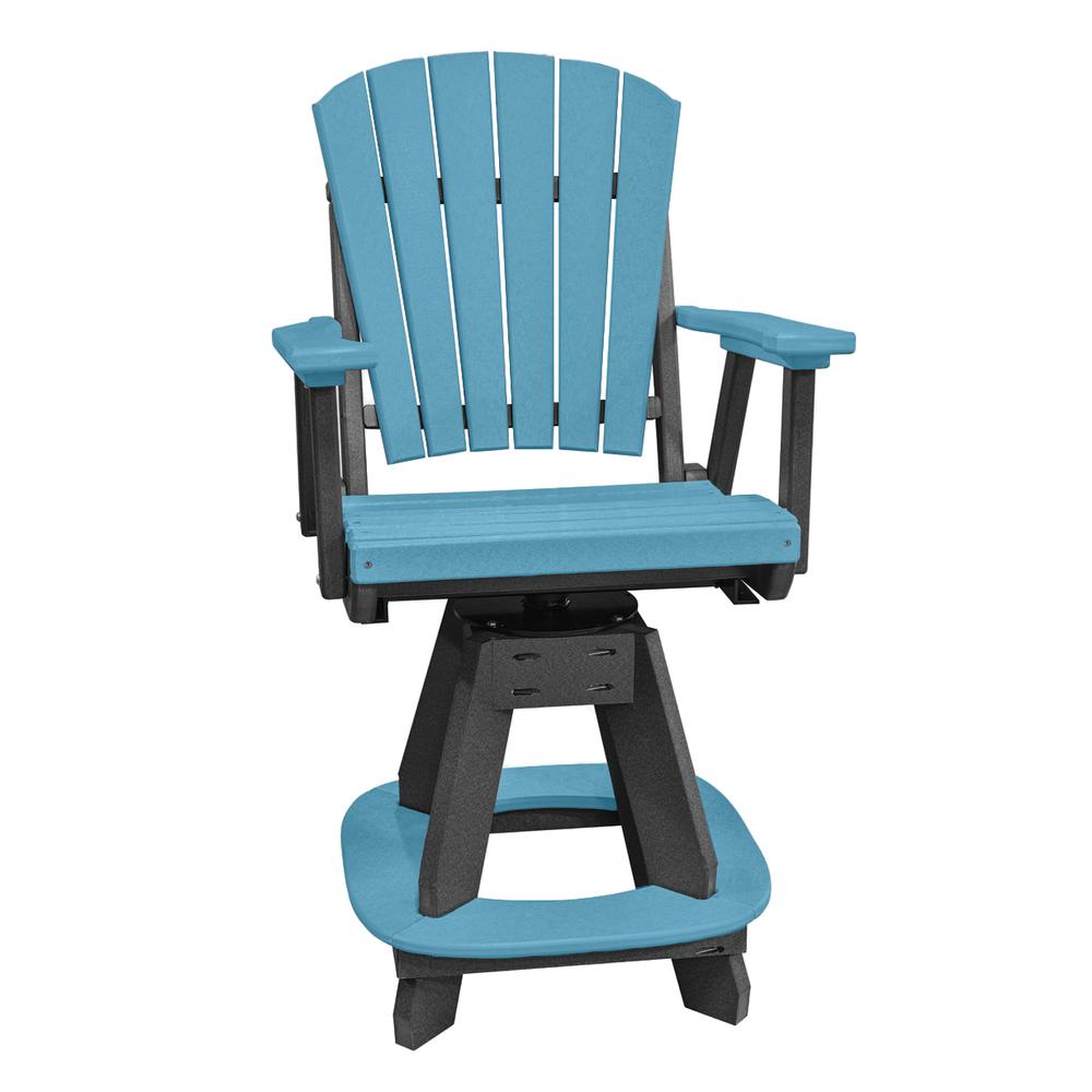 OS Home and Office Model CS130ARB-K Five Piece Square Counter Height Dining Set in Aruba Blue on a Black Base