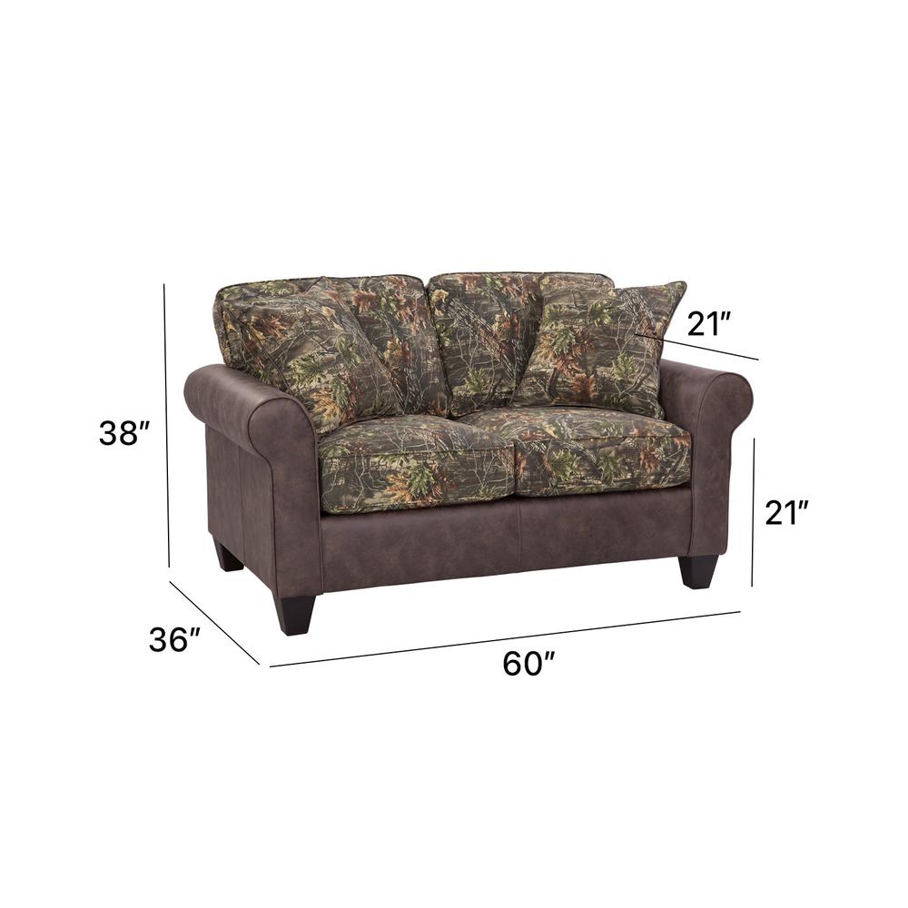 American Furniture Classics Maumelle Model 8-020-A330V14 Loveseat with Two Decorative Throw Pillows