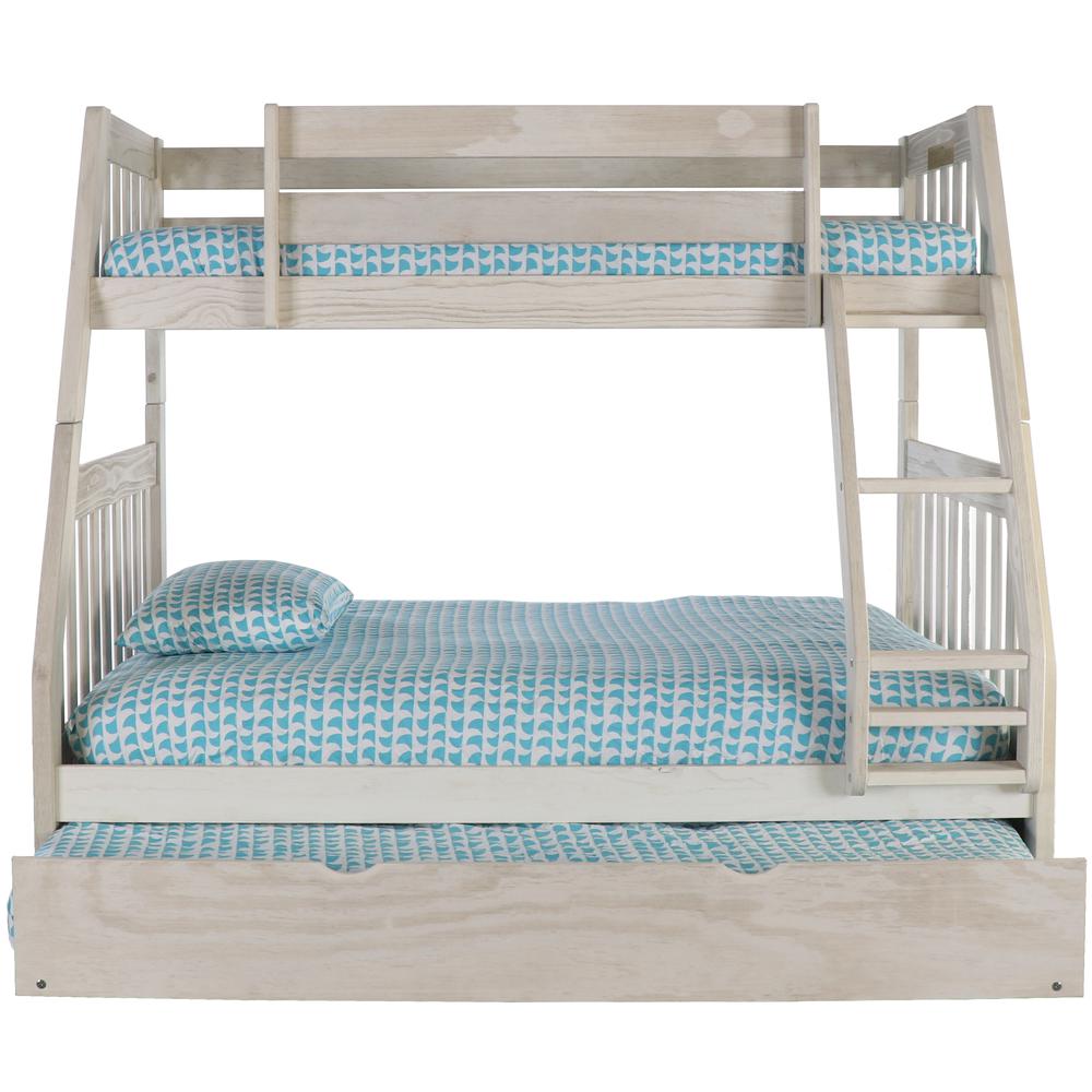 Solid Pine Twin/Full Bunk Bed with Twin Trundle