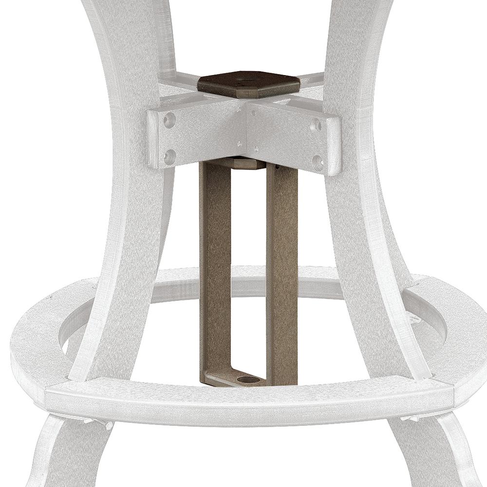 OS Home and Office Model 44R-C-WWWT Counter Height Round Table in Weatherwood with White Base