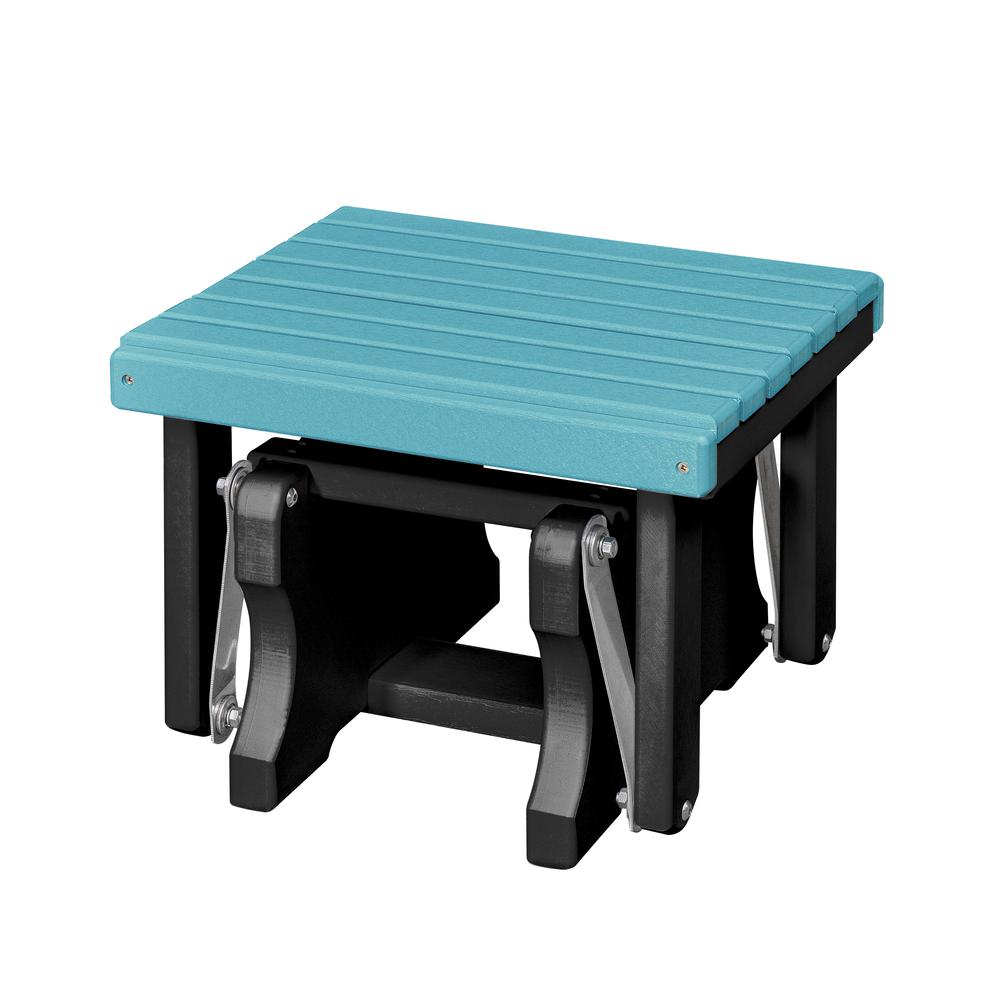 Gliding Ottoman in Aruba Blue and Black