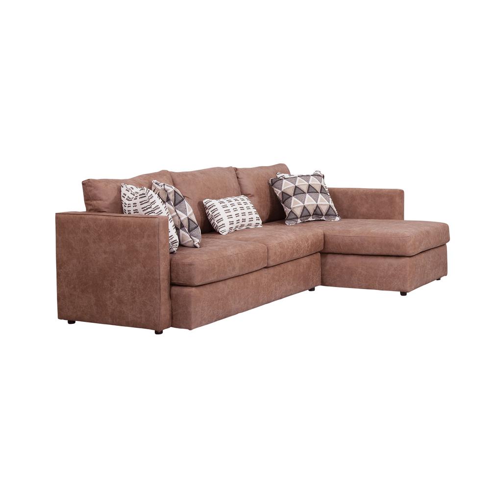 American Furniture Classics Urban Loft Model 8-S298V7-K Sectional Sofa with Five Pillows