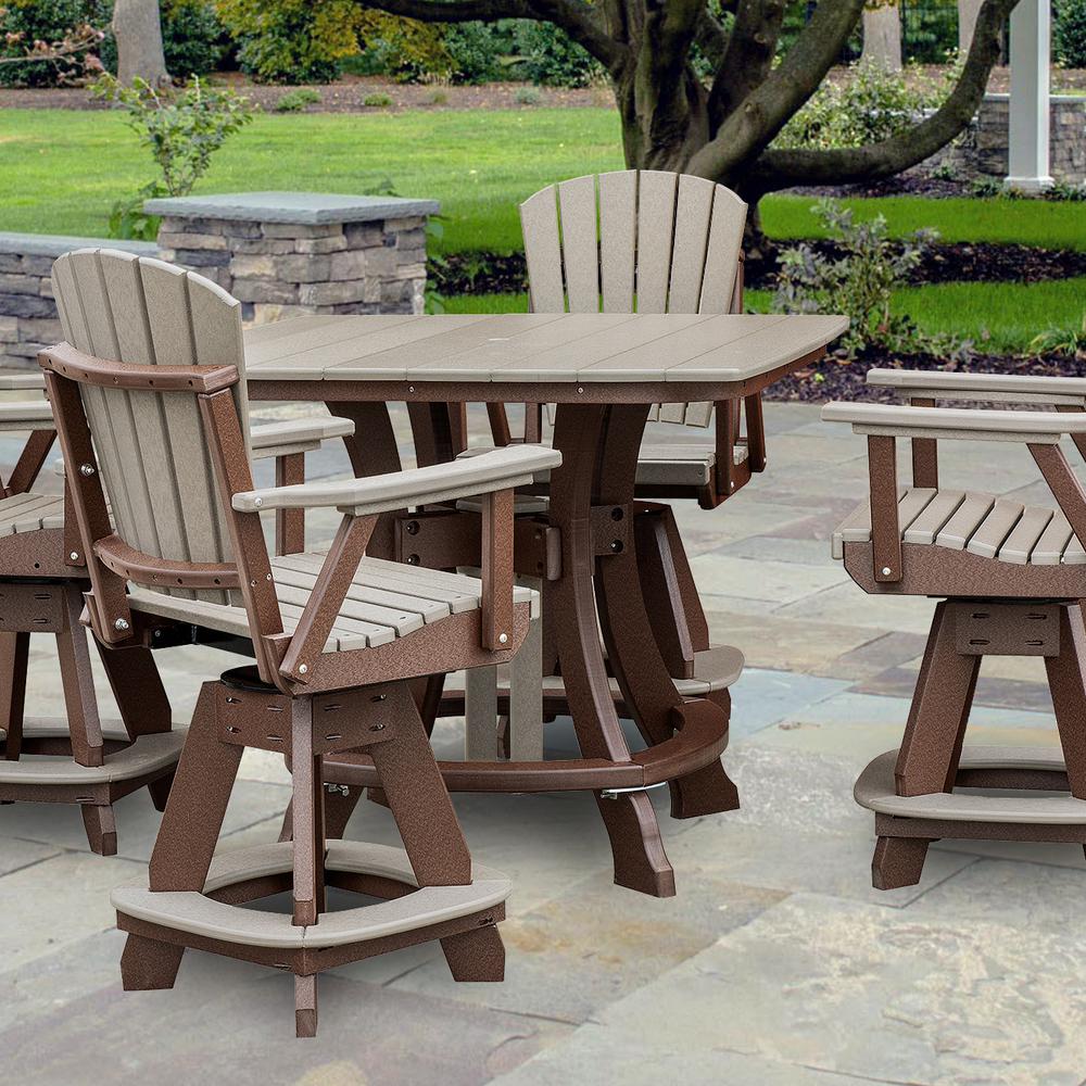 OS Home and Office Model 44S-C-WWTB Counter Height Square Table in Weatherwood with Tudor Brown Base