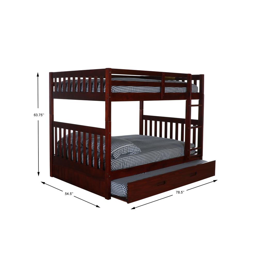 Full over Full Bunk Bed with Twin Sized Trundle