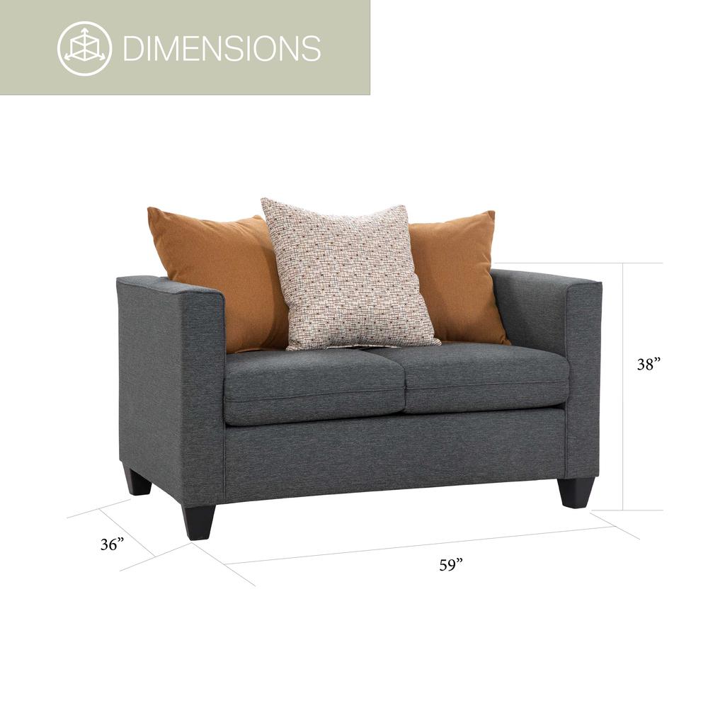 American Furniture Classics Model 8-020-A238V1 Woven Charcoal Scatter Back Loveseat