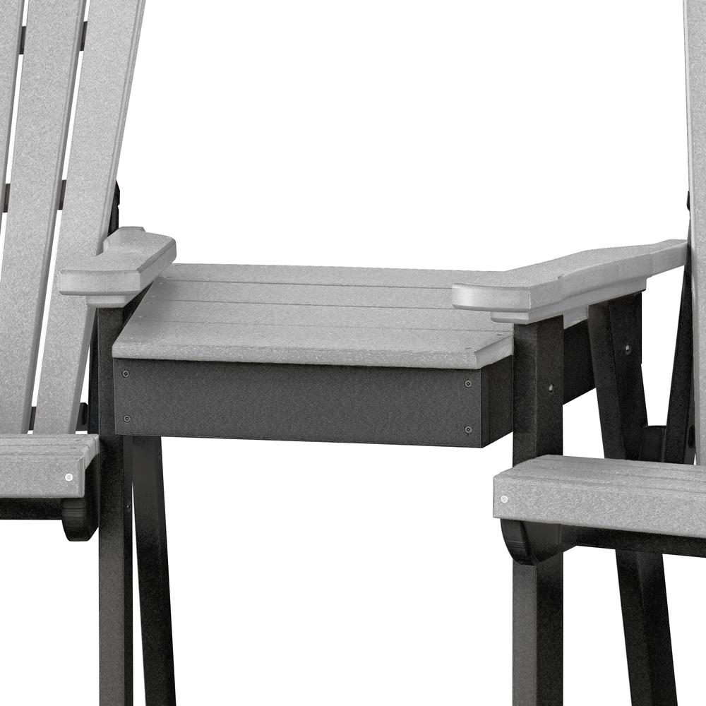 OS Home and Office Counter Height Settee Table Combo in Light Grey with a Black Base