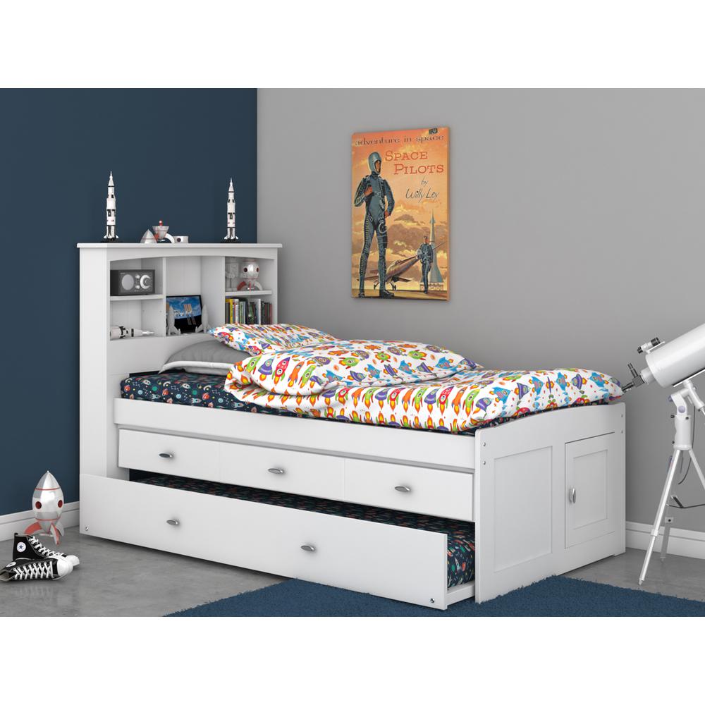 Twin Captains Bookcase Bed with 3 spacious under bed drawers