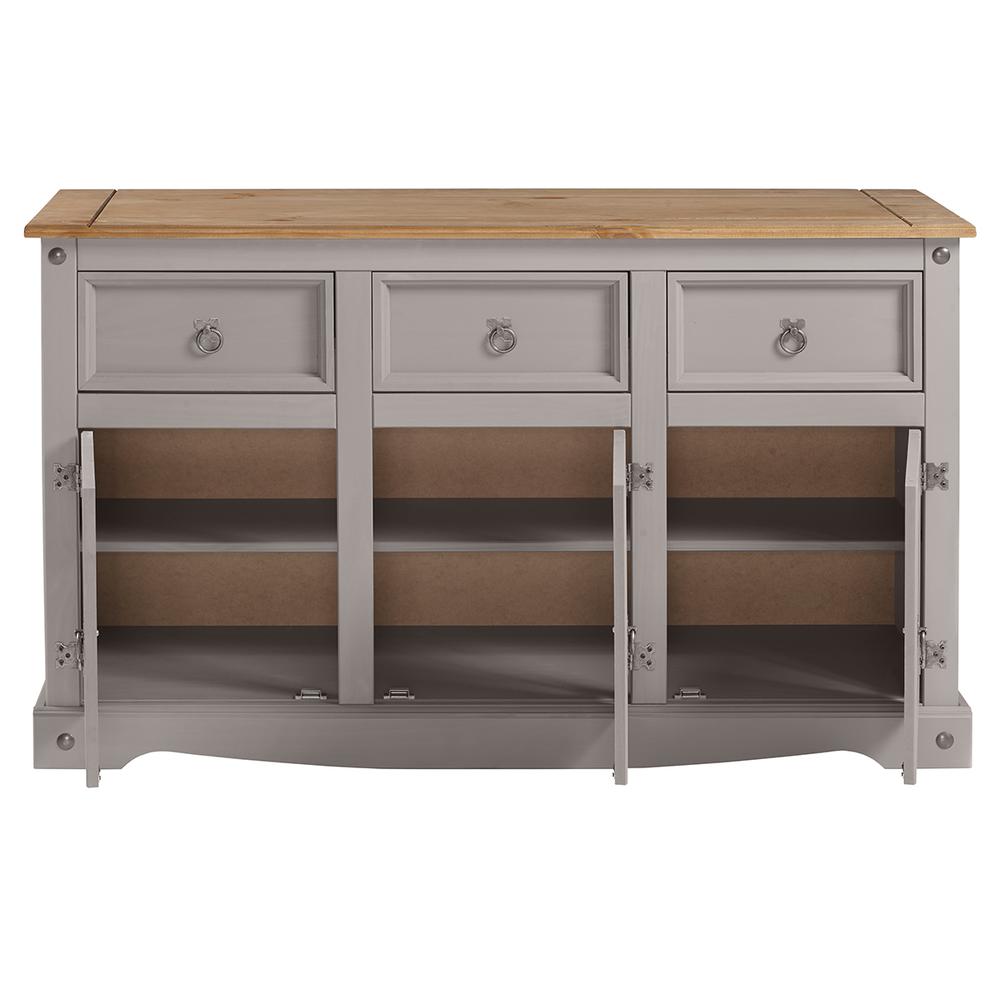 Model COG388 Cottage Series Wood Buffet Sideboard in Corona Gray