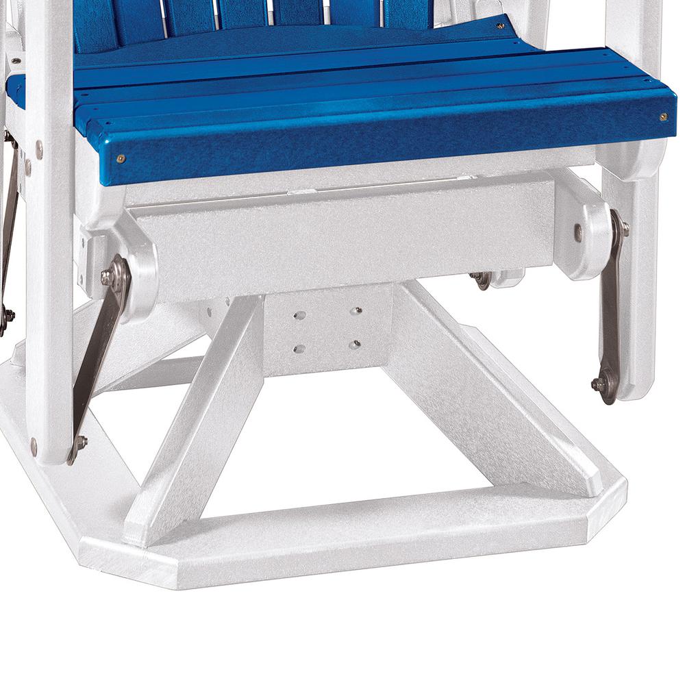 Fan Back Swivel Glider in Blue and White