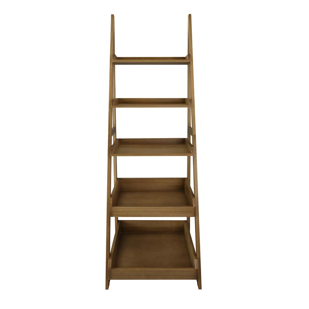 Cascade 5-Shelf Ladder Bookcase – Alpine Gray