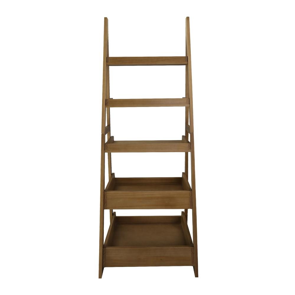Cascade 5-Shelf Ladder Bookcase – Alpine Gray