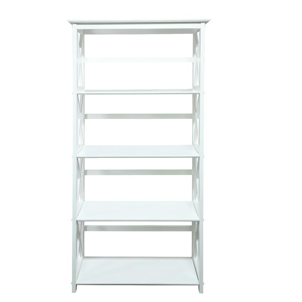 Montego 5-Shelf Bookcase-White