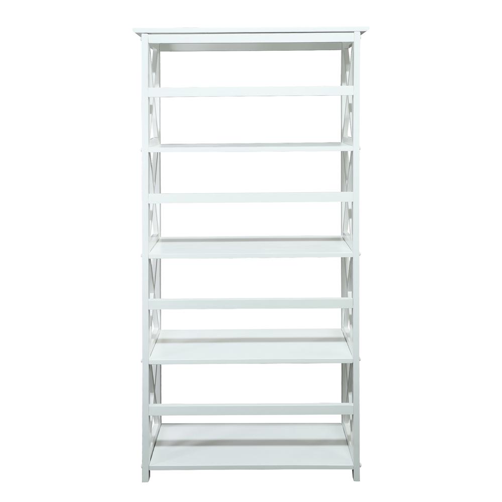 Montego 5-Shelf Bookcase-White