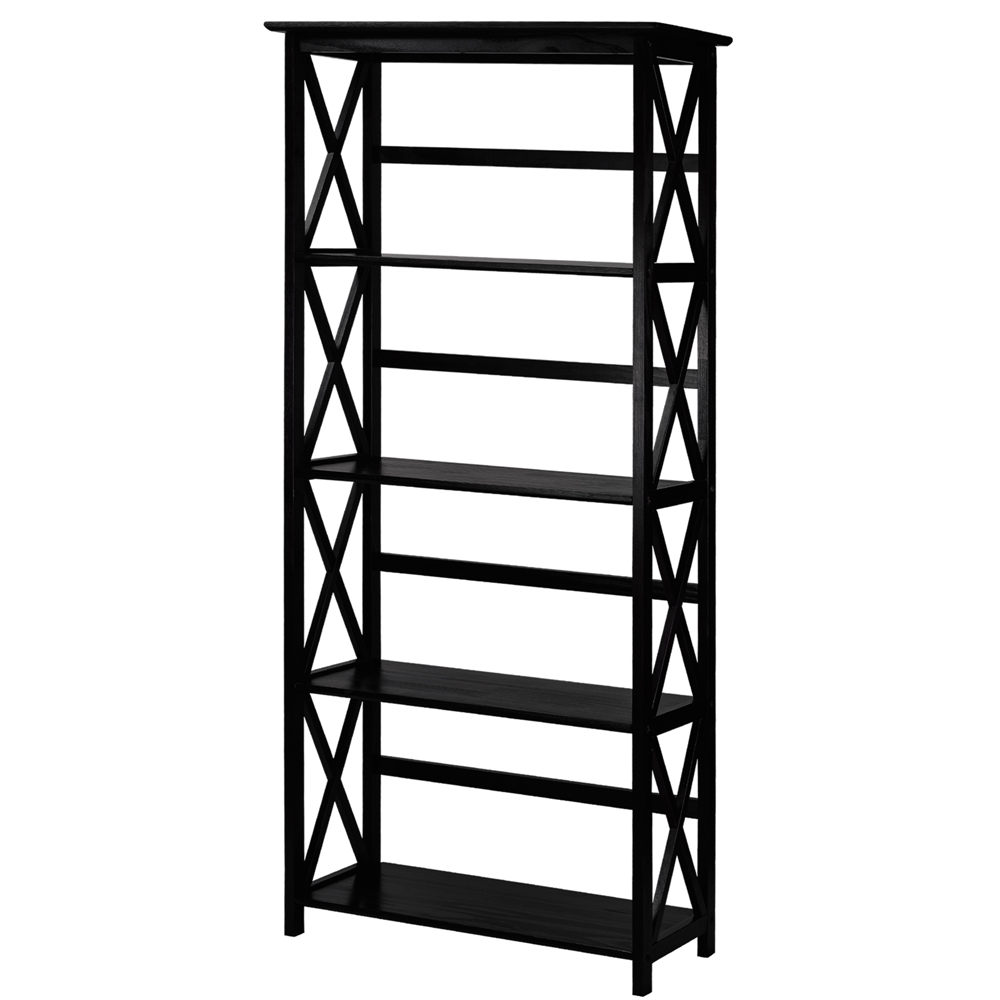 Montego 5-Shelf Bookcase-Black