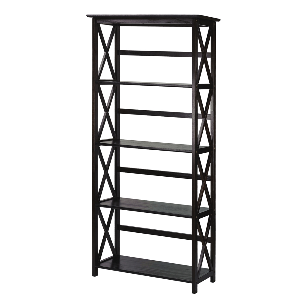 Montego 5-Shelf Bookcase-Espresso