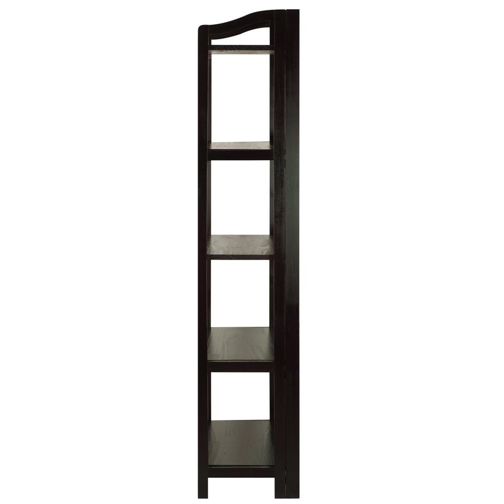 Stratford 5-Shelf Folding Bookcase-Espresso