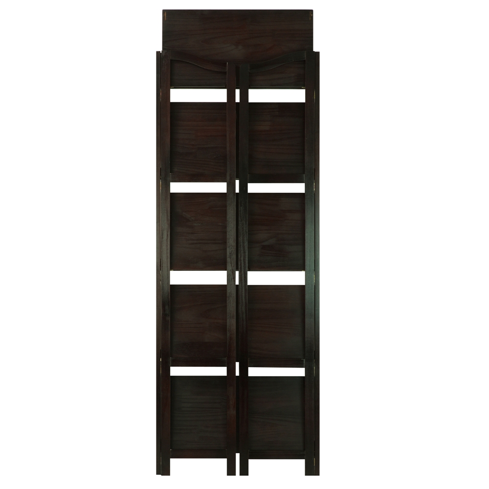 Stratford 5-Shelf Folding Bookcase-Espresso