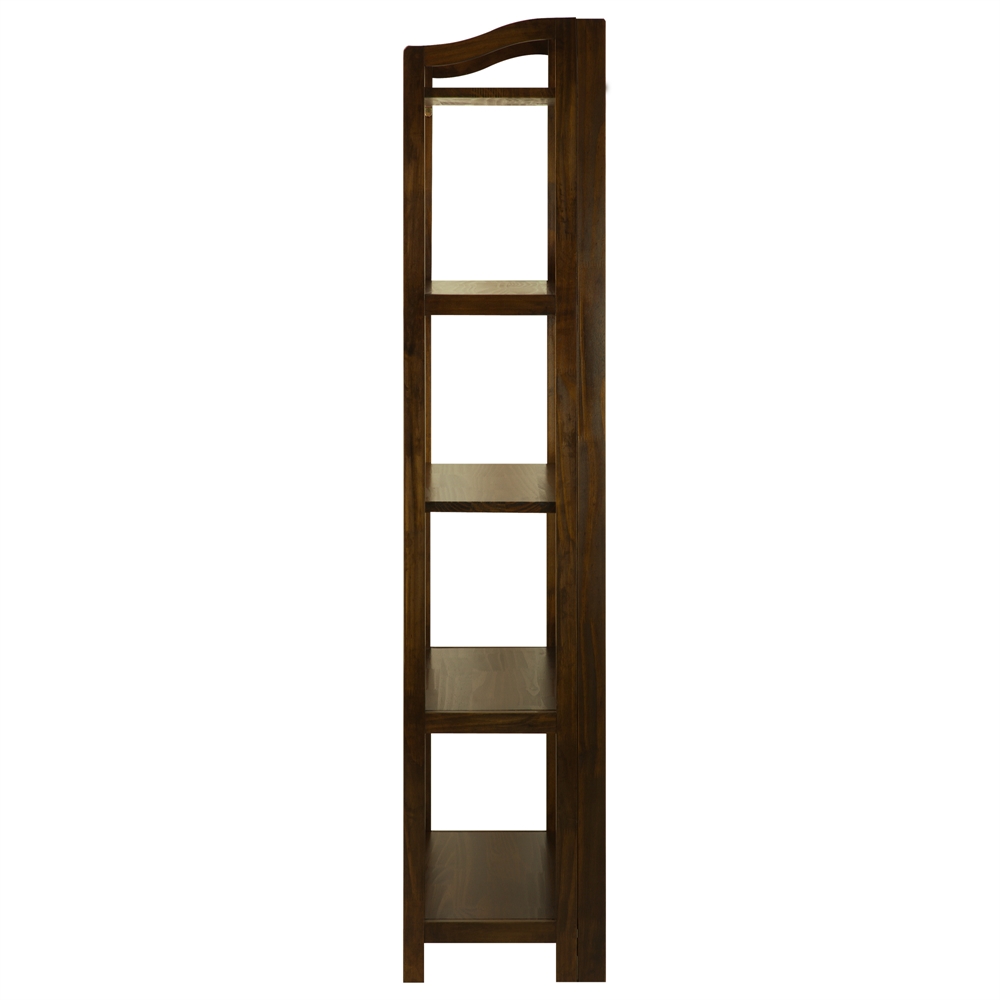 Stratford 5-Shelf Folding Bookcase-Warm Brown