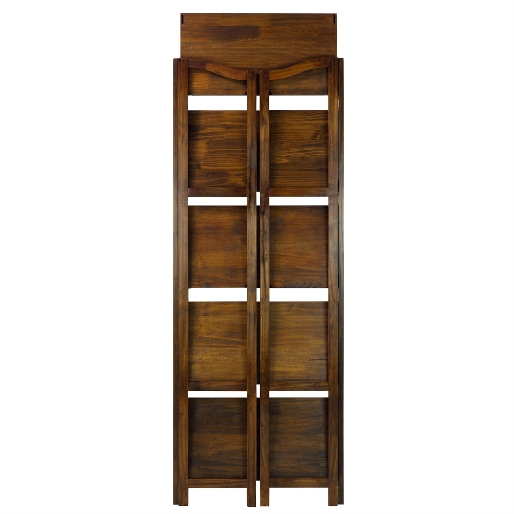 Stratford 5-Shelf Folding Bookcase-Warm Brown