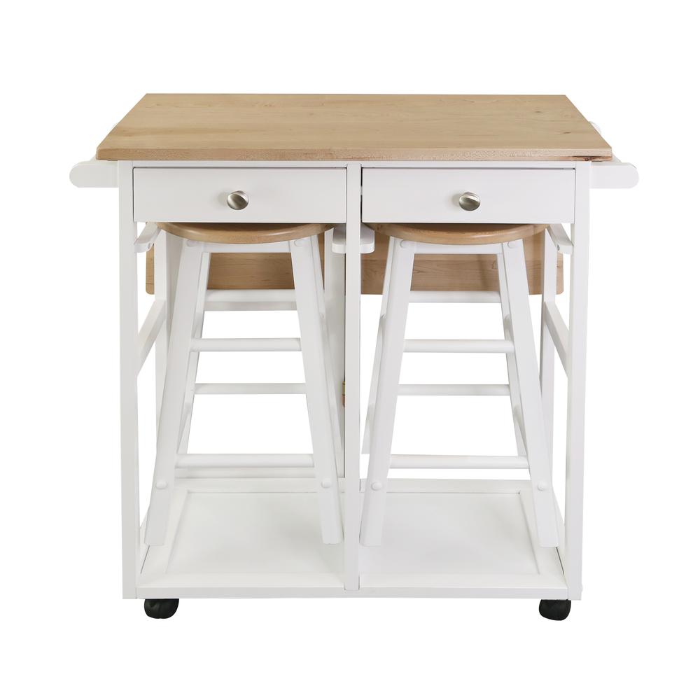 Breakfast Cart with Drop-Leaf Table