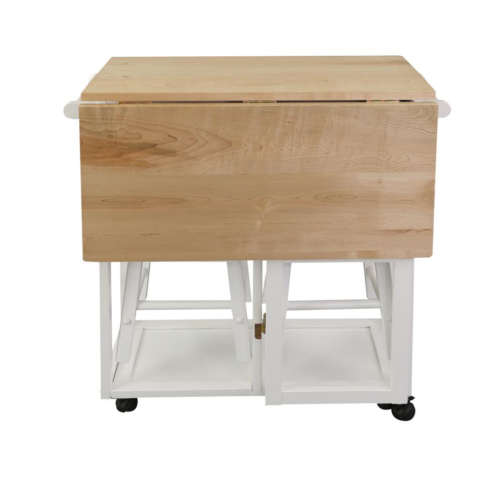 Breakfast Cart with Drop-Leaf Table