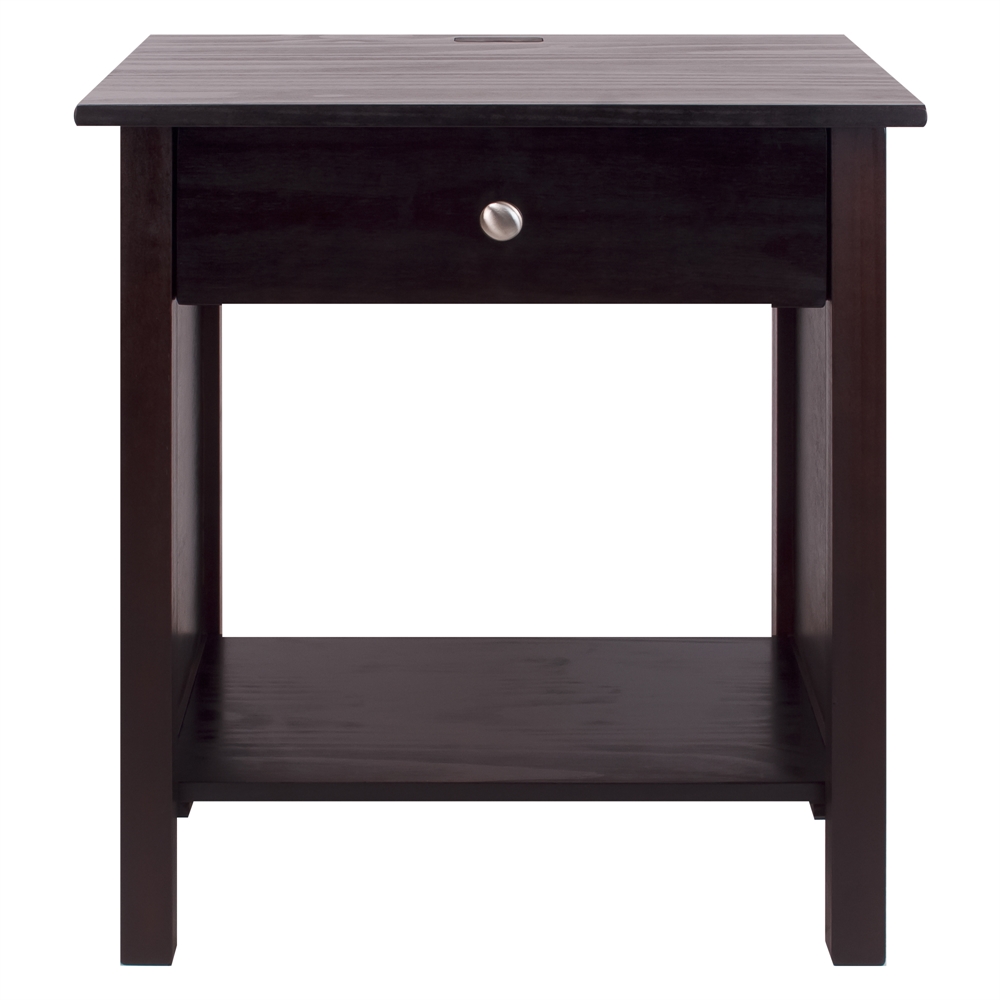 Vanderbilt Night Stand with USB Port- Espresso