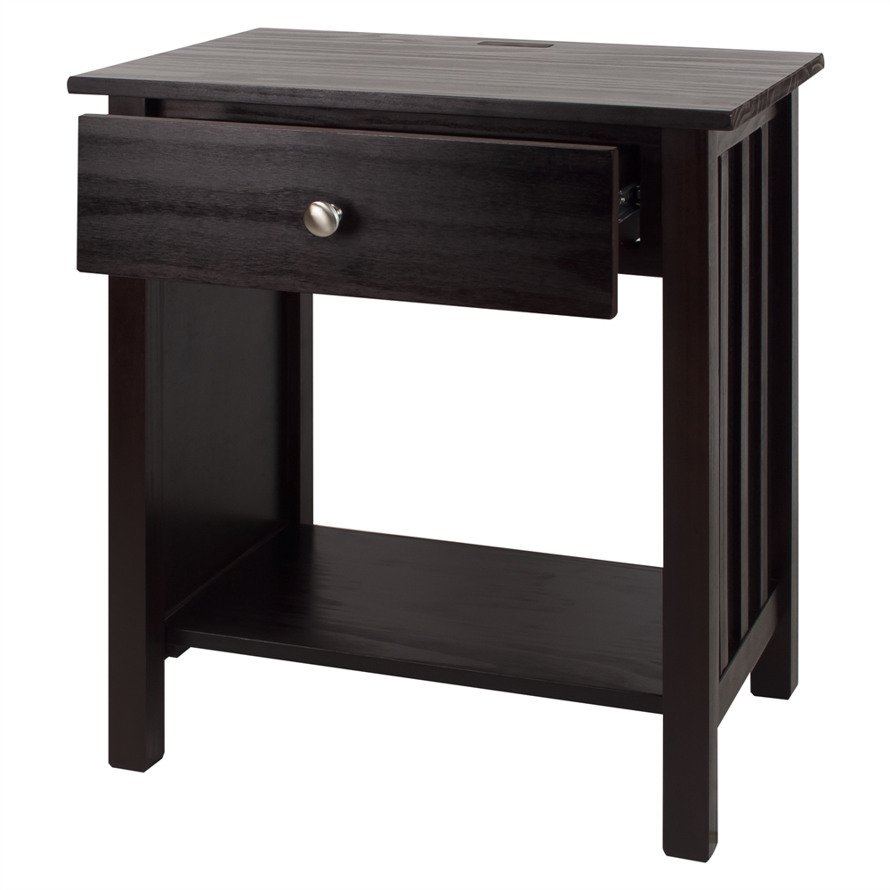 Vanderbilt Night Stand with USB Port- Espresso