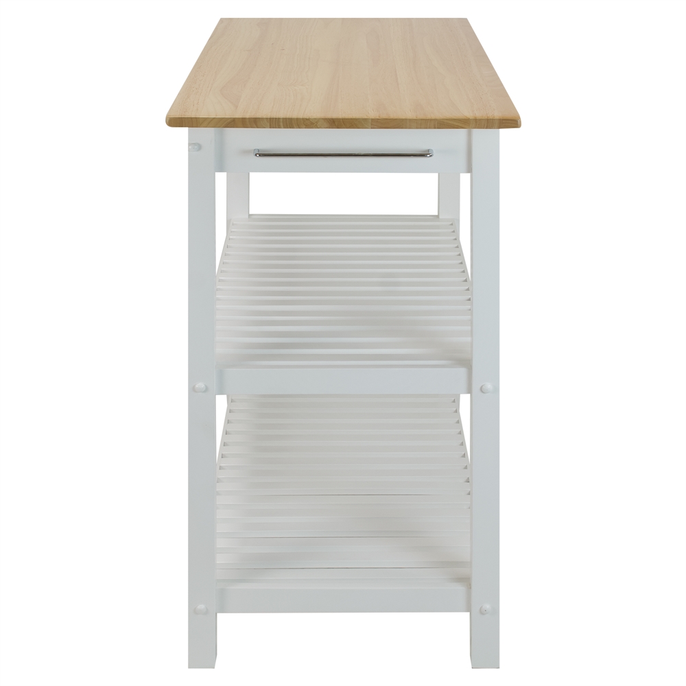 Kitchen Island with Solid Wood Top