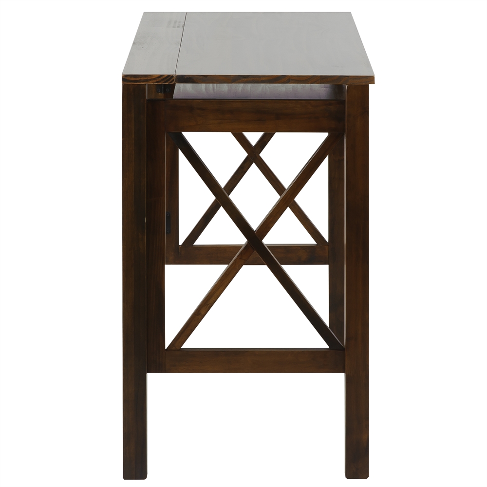 Montego Folding Desk with Pull-Out-Warm Brown