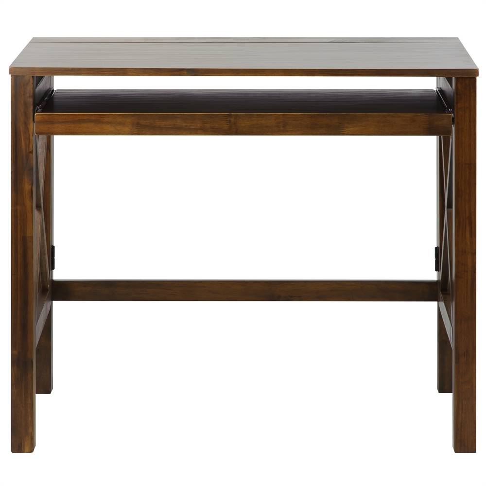 Montego Folding Desk with Pull-Out-Warm Brown