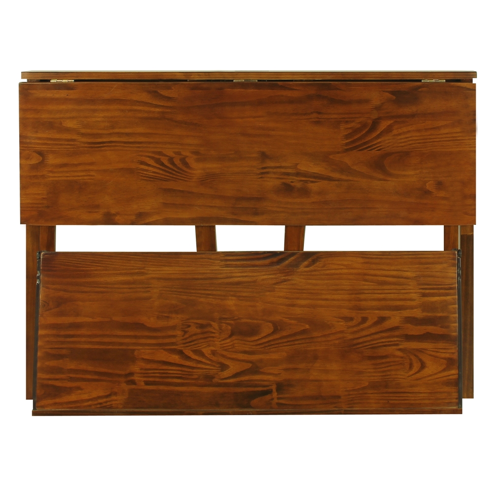 Folding Desk with Pull-Out & USB Port-Warm Brown