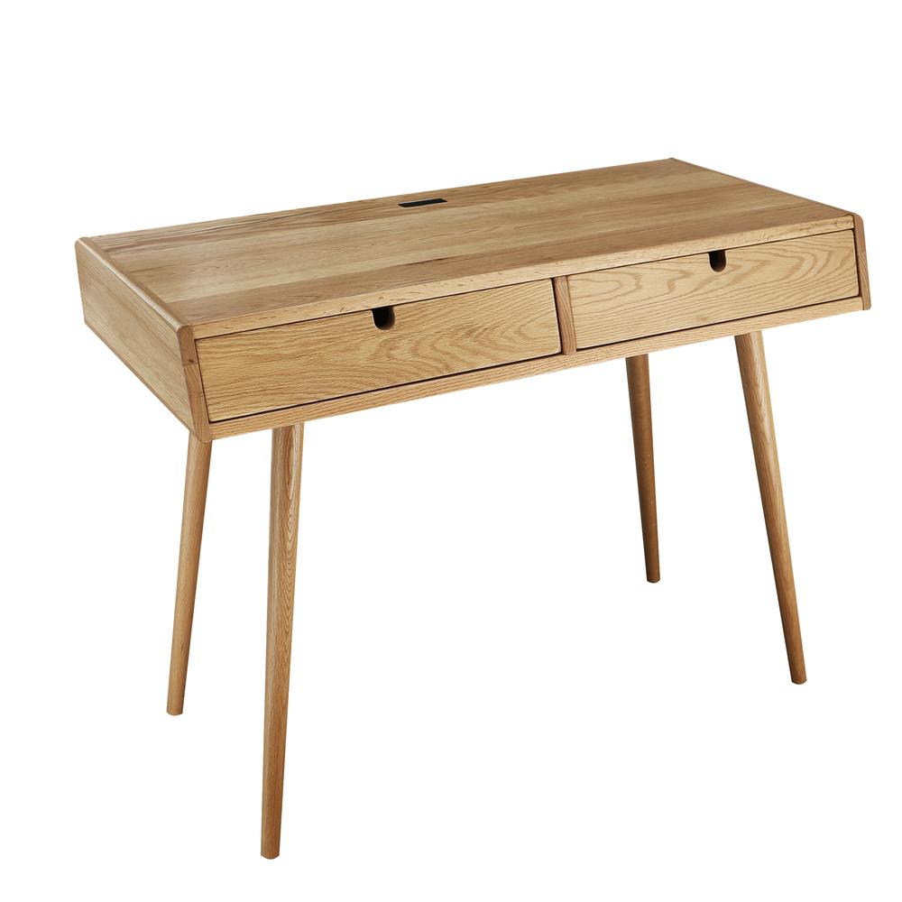 Freedom Desk with USB Ports Made of Solid American Oak