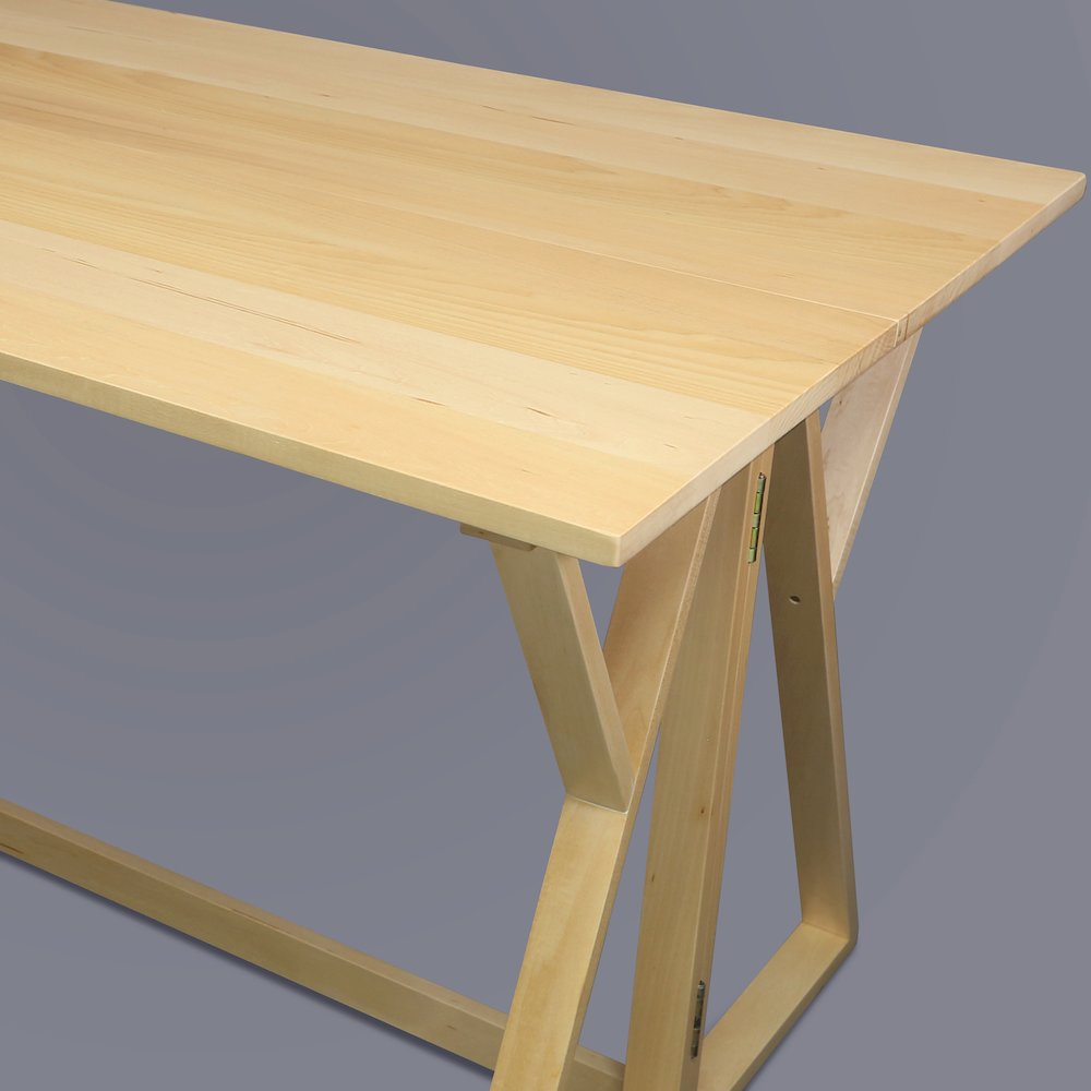 Aztecs Folding Console to Dining Convertible Table with Solid American Basswood